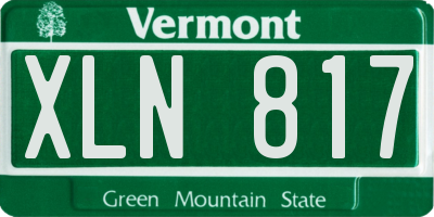 VT license plate XLN817