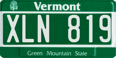 VT license plate XLN819