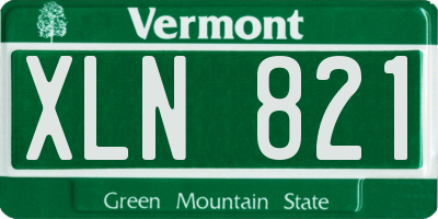 VT license plate XLN821