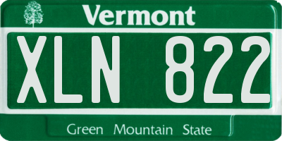 VT license plate XLN822