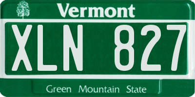 VT license plate XLN827