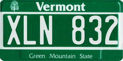 VT license plate XLN832