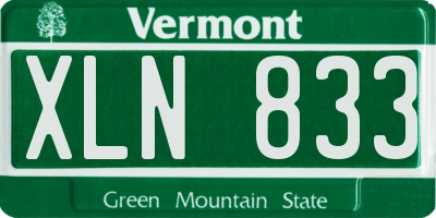 VT license plate XLN833
