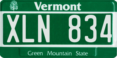 VT license plate XLN834