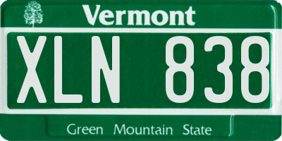 VT license plate XLN838