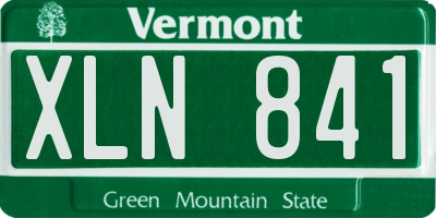 VT license plate XLN841