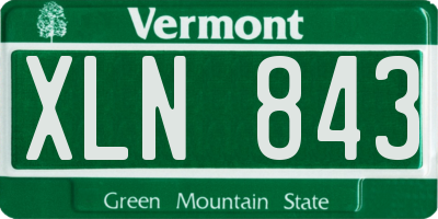 VT license plate XLN843