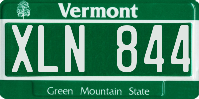 VT license plate XLN844