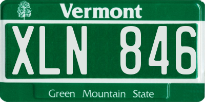 VT license plate XLN846