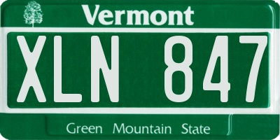 VT license plate XLN847