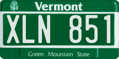 VT license plate XLN851