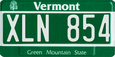 VT license plate XLN854