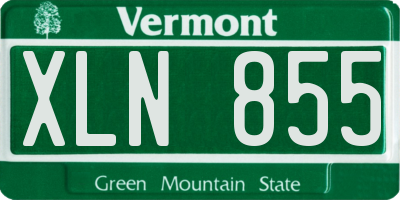 VT license plate XLN855