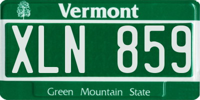 VT license plate XLN859