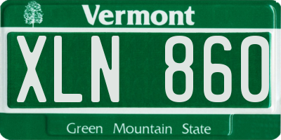VT license plate XLN860