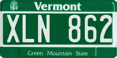 VT license plate XLN862