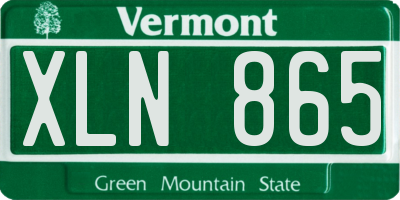 VT license plate XLN865