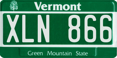 VT license plate XLN866