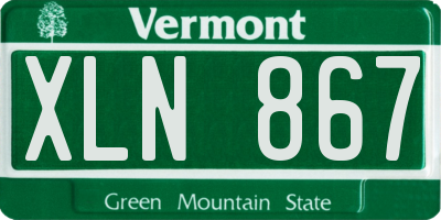 VT license plate XLN867