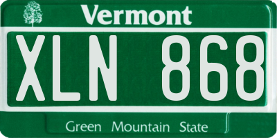 VT license plate XLN868