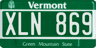 VT license plate XLN869
