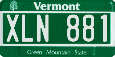 VT license plate XLN881