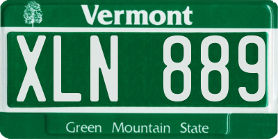 VT license plate XLN889