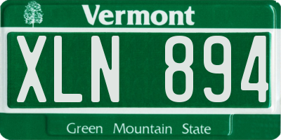 VT license plate XLN894