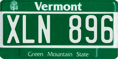 VT license plate XLN896