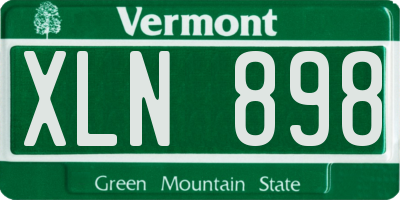 VT license plate XLN898