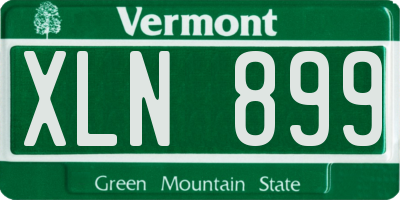 VT license plate XLN899