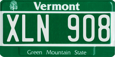 VT license plate XLN908