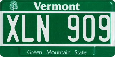 VT license plate XLN909