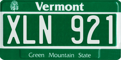 VT license plate XLN921