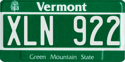 VT license plate XLN922