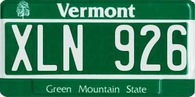 VT license plate XLN926