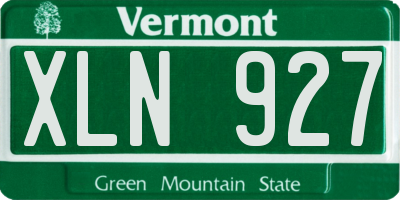 VT license plate XLN927