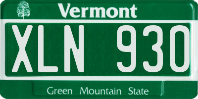 VT license plate XLN930