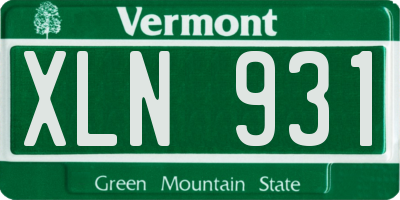 VT license plate XLN931