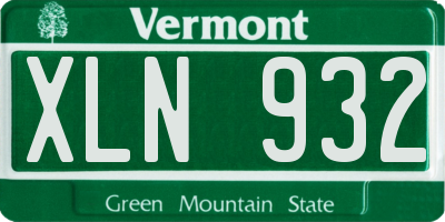 VT license plate XLN932