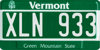 VT license plate XLN933
