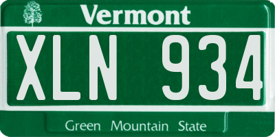 VT license plate XLN934