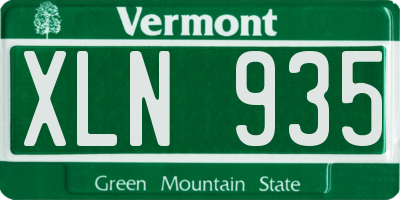VT license plate XLN935