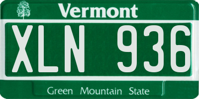 VT license plate XLN936