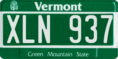 VT license plate XLN937