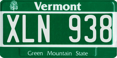 VT license plate XLN938