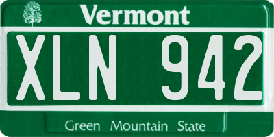VT license plate XLN942