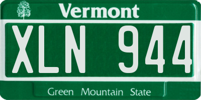 VT license plate XLN944