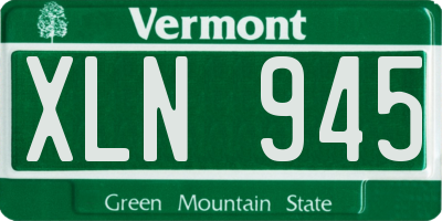 VT license plate XLN945