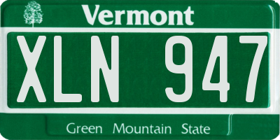 VT license plate XLN947